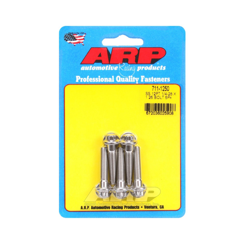 Set de șuruburi și piulițe universale ARP 1/4-28 – Oțel inoxidabil, 12 bucăți x 5 - ARP-711-1250 - 711-1250 - 3666618197210